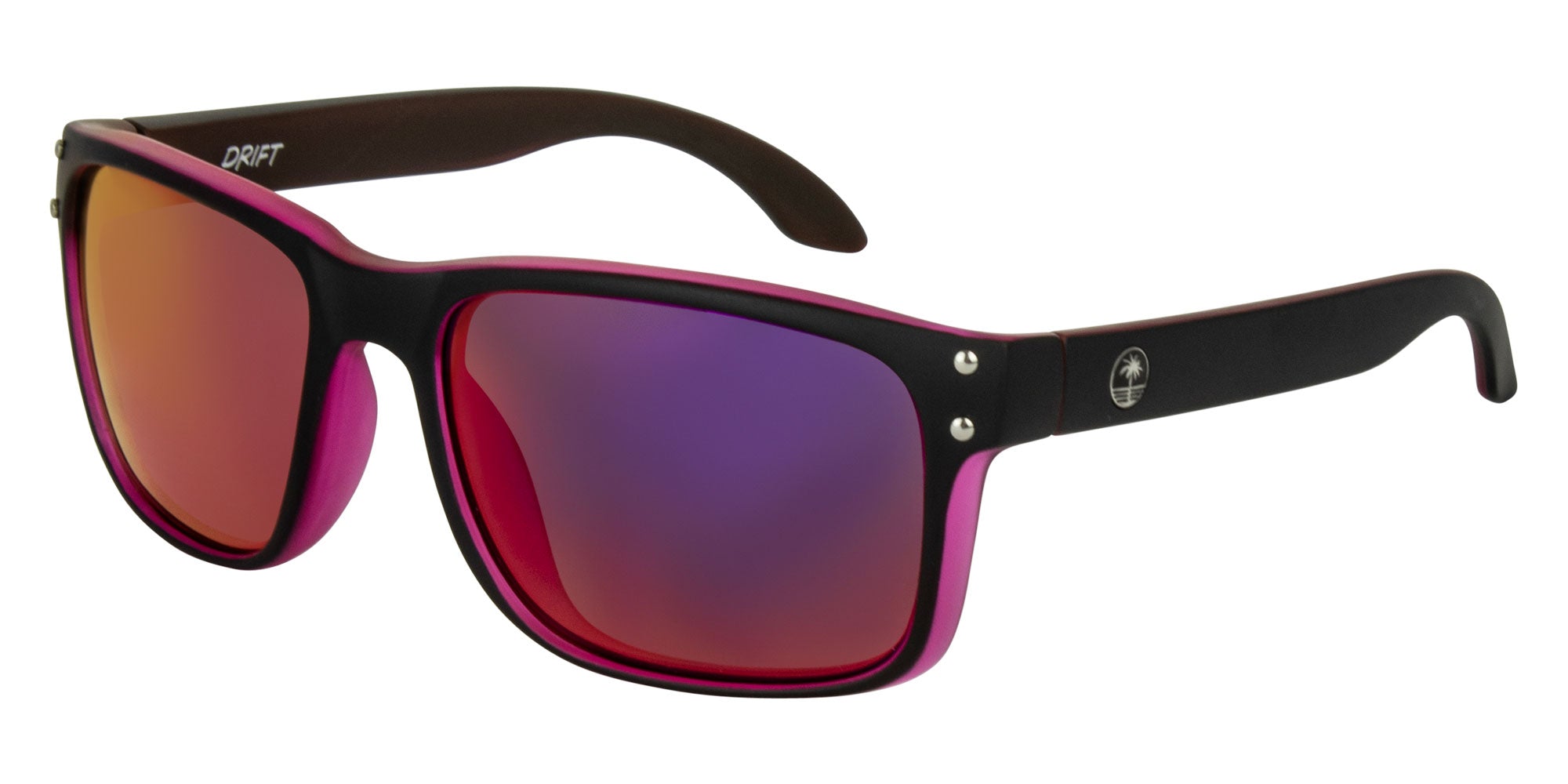 TAHITI Matt black xtl pink- Grey w.pink iridium - Drift Eyewear Australia