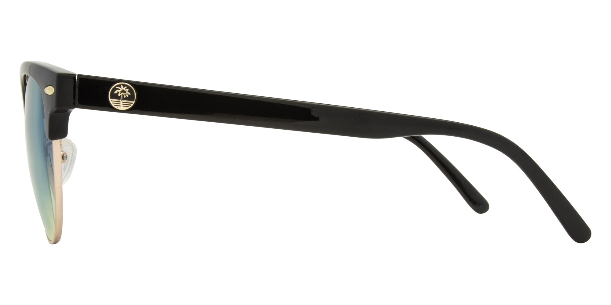 MITA Gloss black brushed gold- Blu yellow gradient - Drift Eyewear Australia