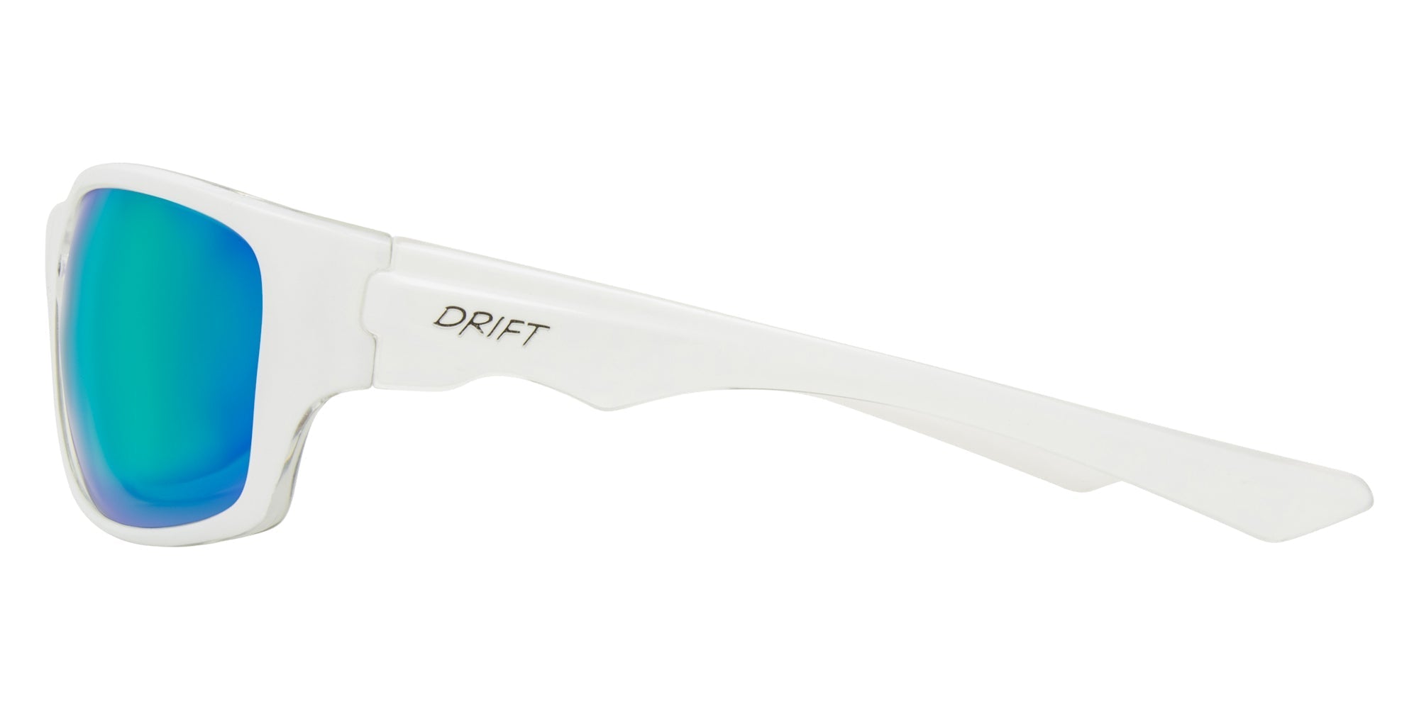 RINCON Gloss white- Grey w. green iridium - Drift Eyewear Australia