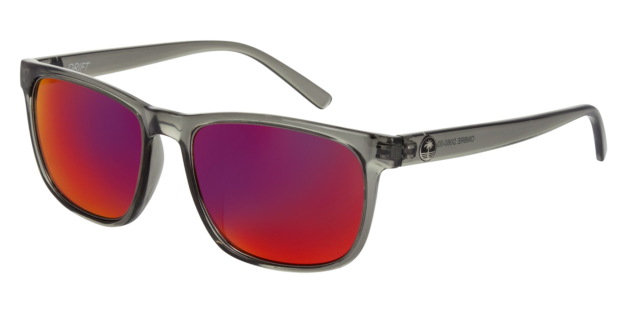 OMBRE Gloss xtal grey- Grey w red iridium - Drift Eyewear Australia