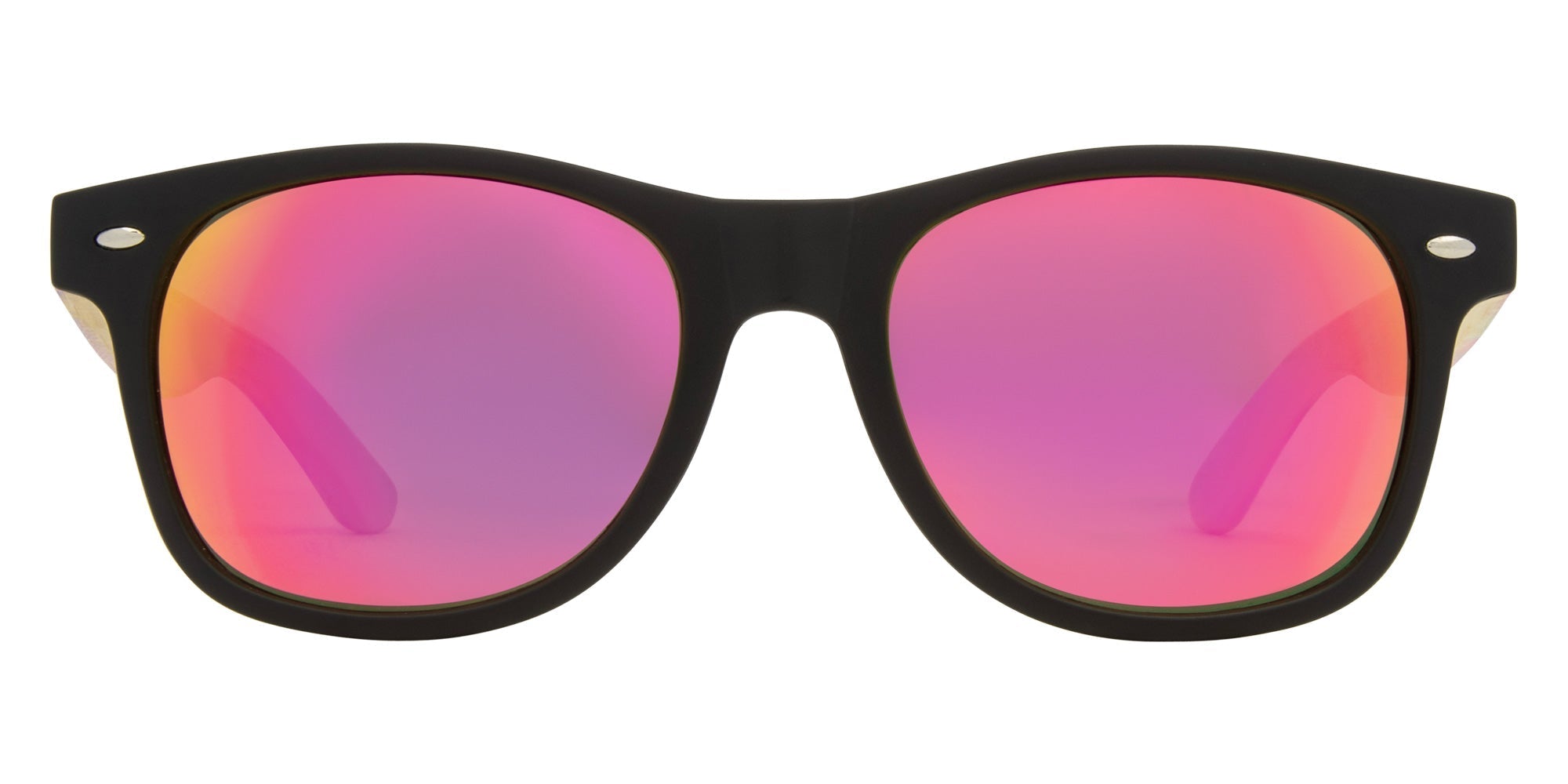 BAMBOO Matt black- Grey w. pink purple iridium - Drift Eyewear Australia