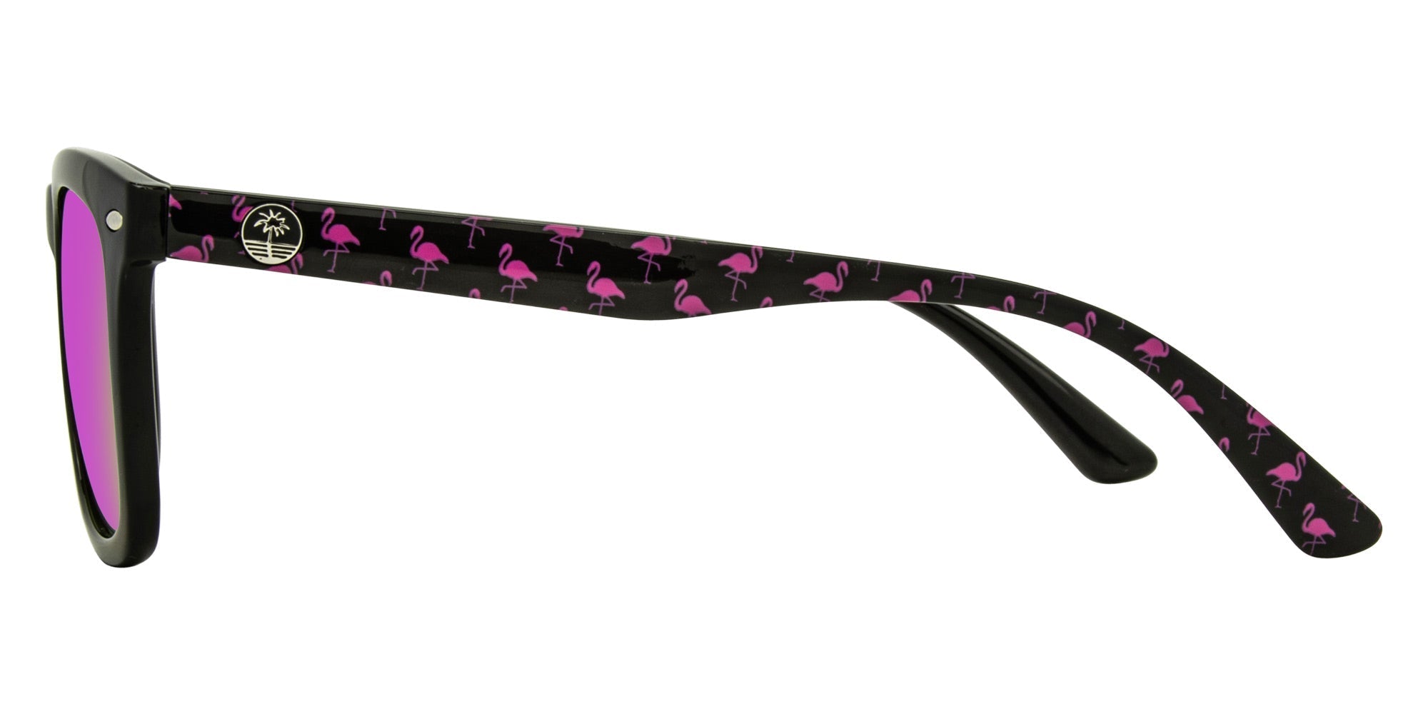 TONIC Gloss black flamingos- Grey w. pink IRD - Drift Eyewear Australia