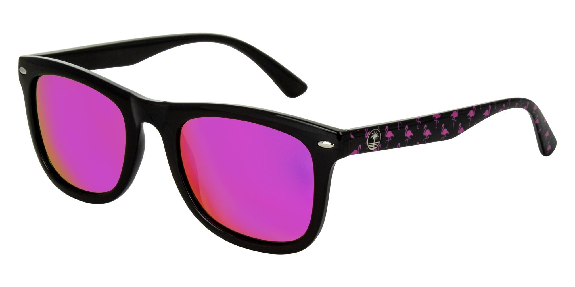 TONIC Gloss black flamingos- Grey w. pink IRD - Drift Eyewear Australia