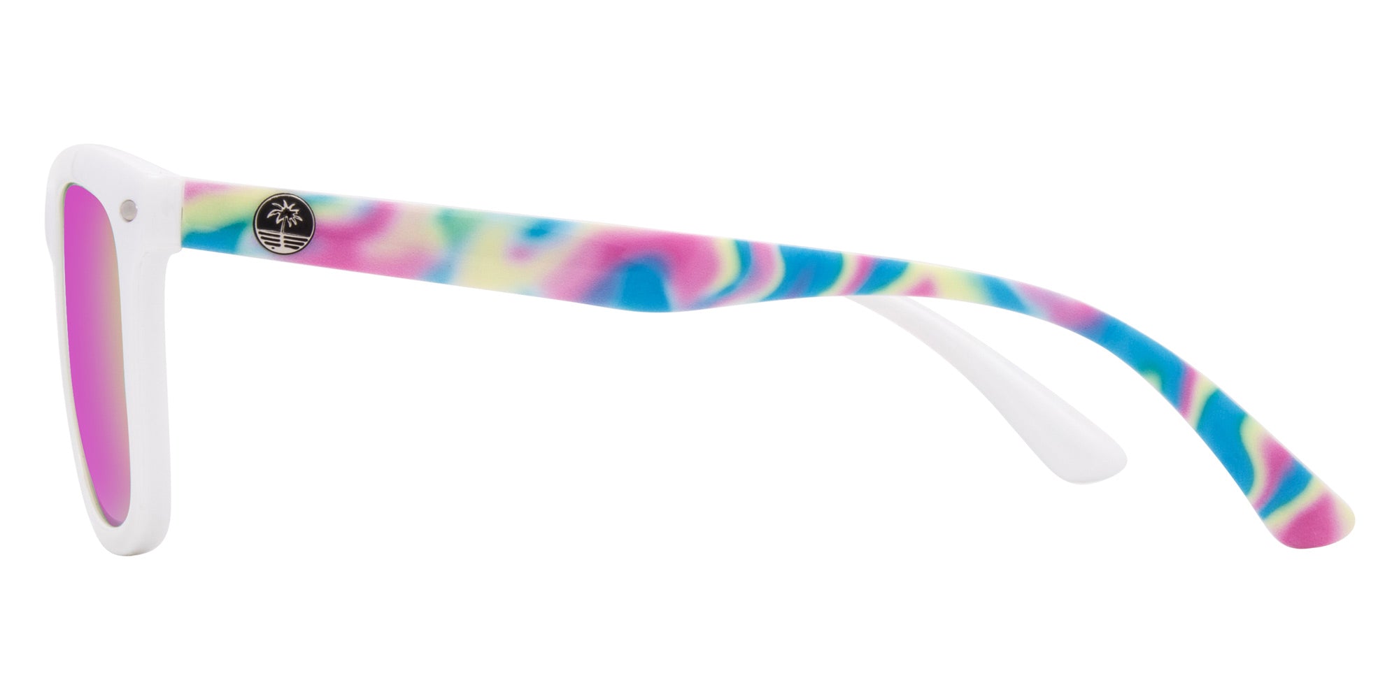 TONIC Gloss white tie dye- Grey w. rainbow IRD - Drift Eyewear Australia