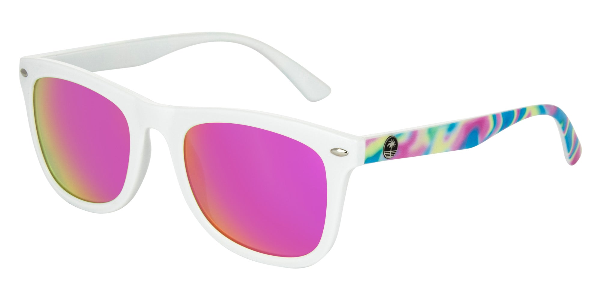 TONIC Gloss white tie dye- Grey w. rainbow IRD - Drift Eyewear Australia