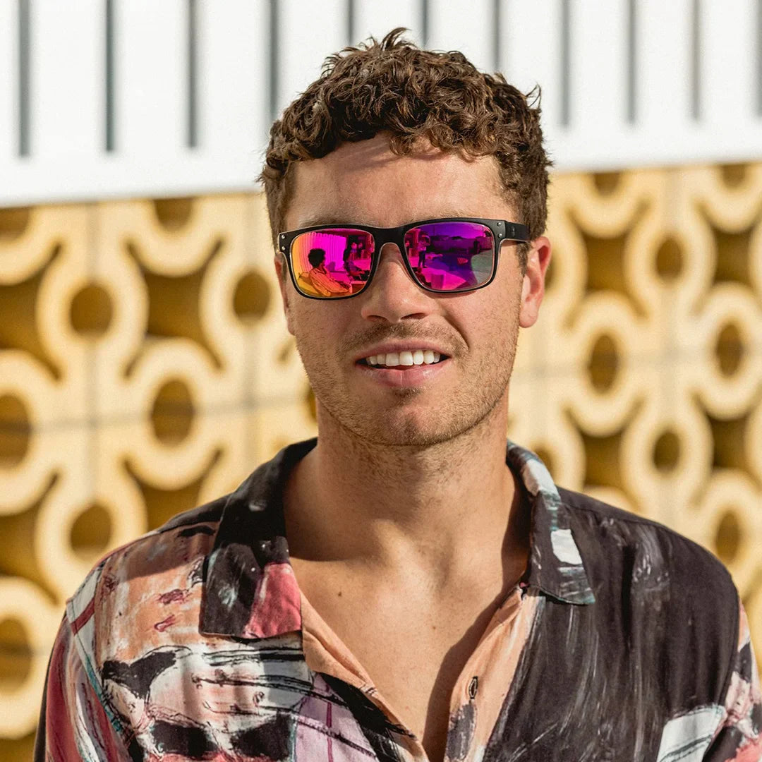 TAHITI Matt black xtl pink- Grey w.pink iridium - Drift Eyewear Australia